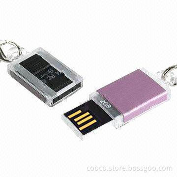 Mini USB Sticks/Flash Drives, Capacity of 1 to 256GB, High-speed USB2.0 Transfer Rate